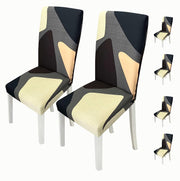 Printed Chair Cover-(Brown Cubes)