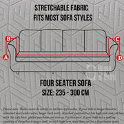Universal Jacquard Grain Texture Fabric Sofa-Charcoal