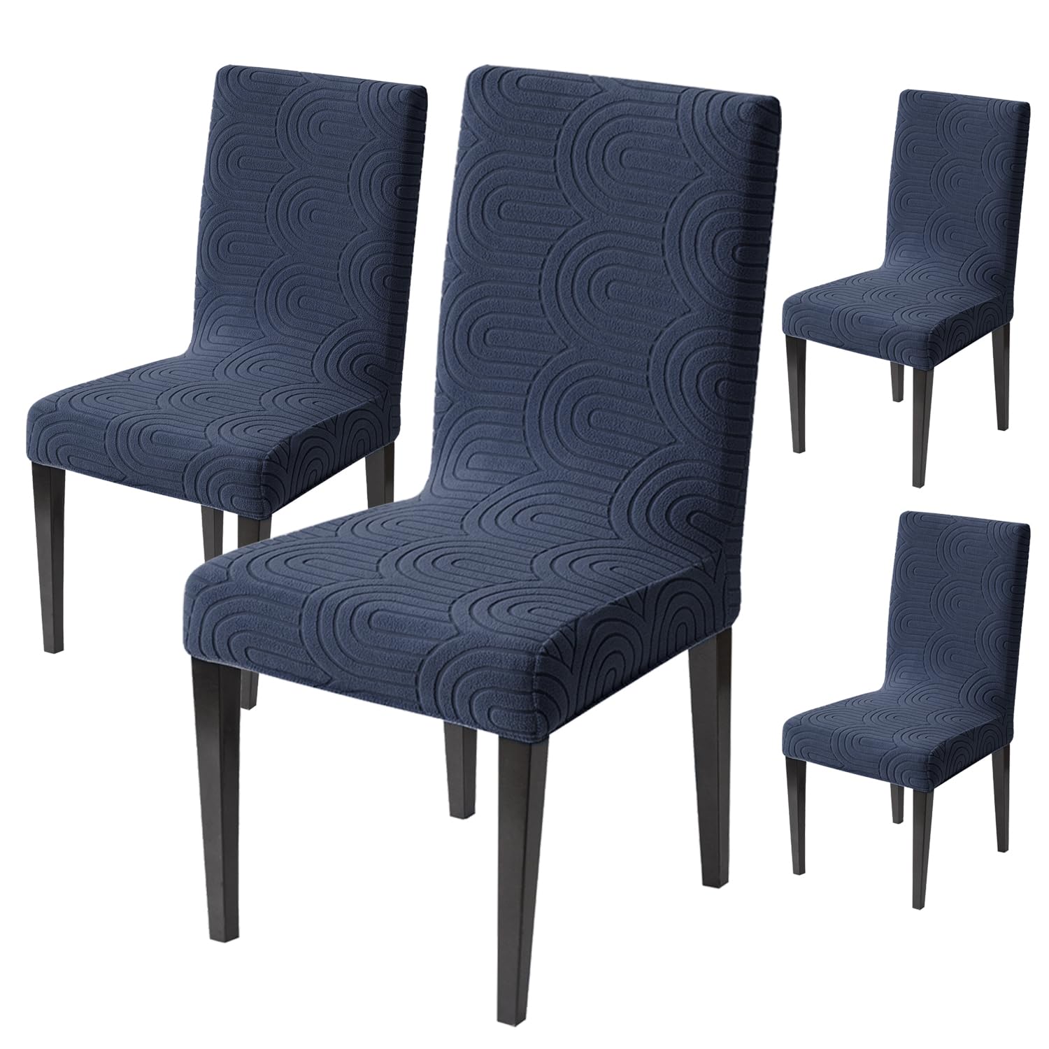 Premium Stretch Chair Cover – 220 GSM Jacquard Fabric (Navy)