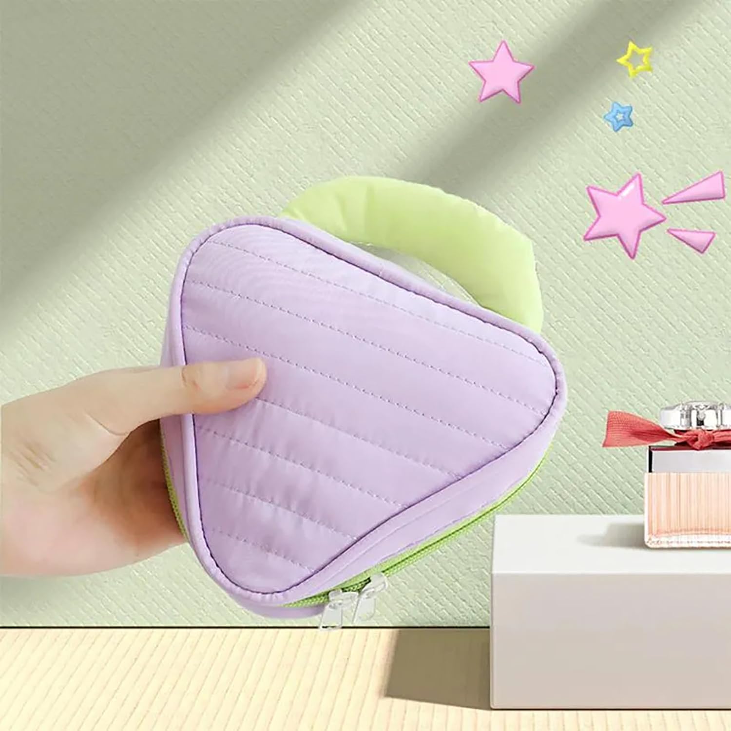Makeup Organizer Travel Toiletry Bag Macaroon-Colored with Handle