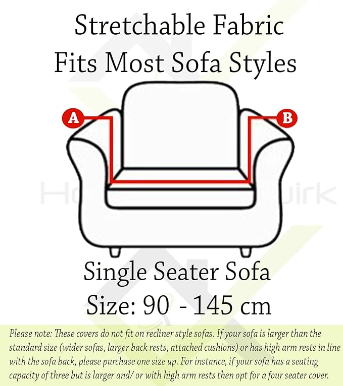 Polyester Spandex Plain Sofa Cover (Brown)