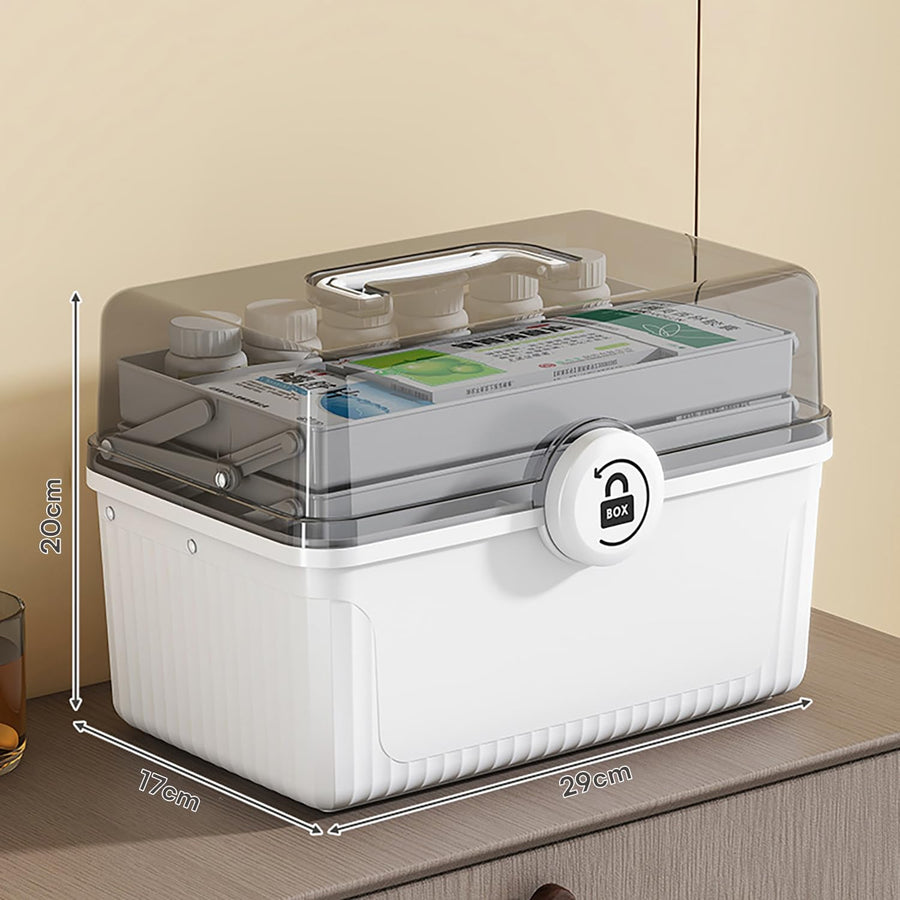 Multifunctional Storage Box - Portable Plastic Organizer (White)