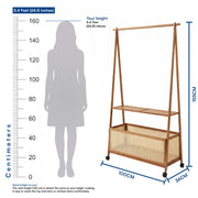 Wooden Floor Standing Clothes Hanger Rack