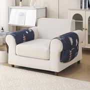 'Aura Petal Series' Quilted Sofa Mat Printed – Anti Slip (Paisley Charcoal)