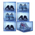 Shoe Organizer, Shoe Storage Boxes with Magnetic Door (Blue)