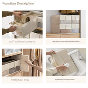 Mesh Window Storage Box with Compartments - Beige