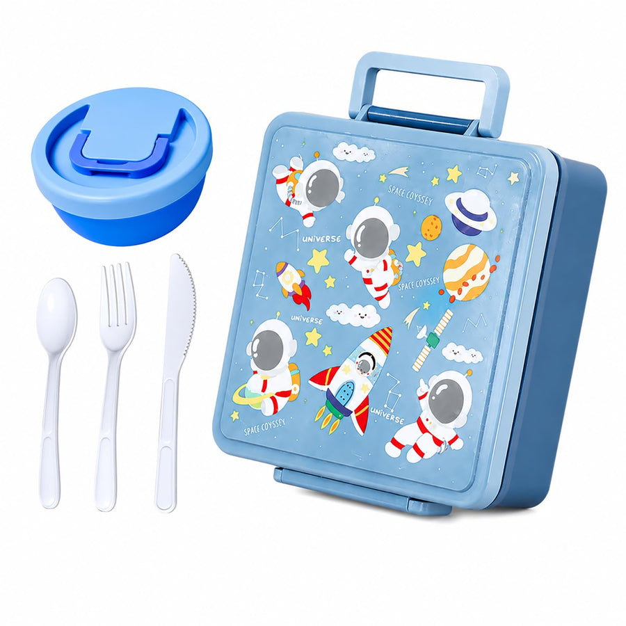 Dinosaur Print Bento Lunch Box, 1800ml with 300ml Removable Bowl