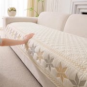 Glacier Series Quilted Sofa Cover – Soft, non-slip & washable furniture protector- Vanilla
