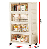 Storage Cabinet with Wheels, Rolling Organizer for Home ( 55CM, Cream)