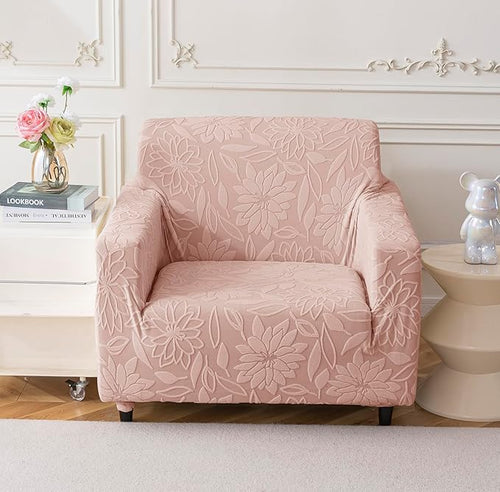 Universal Jacquard Waterproof Camellia Fabric Sofa Cover (Pink)