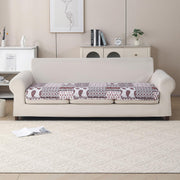 'Aura Petal Series' Quilted Sofa Mat Printed – Anti Slip (Boho Brown)
