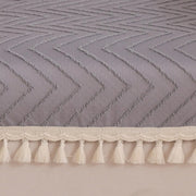 Zenith Luxury Chenille Sofa Mat - Grey Chenille Fabric 1 Pc