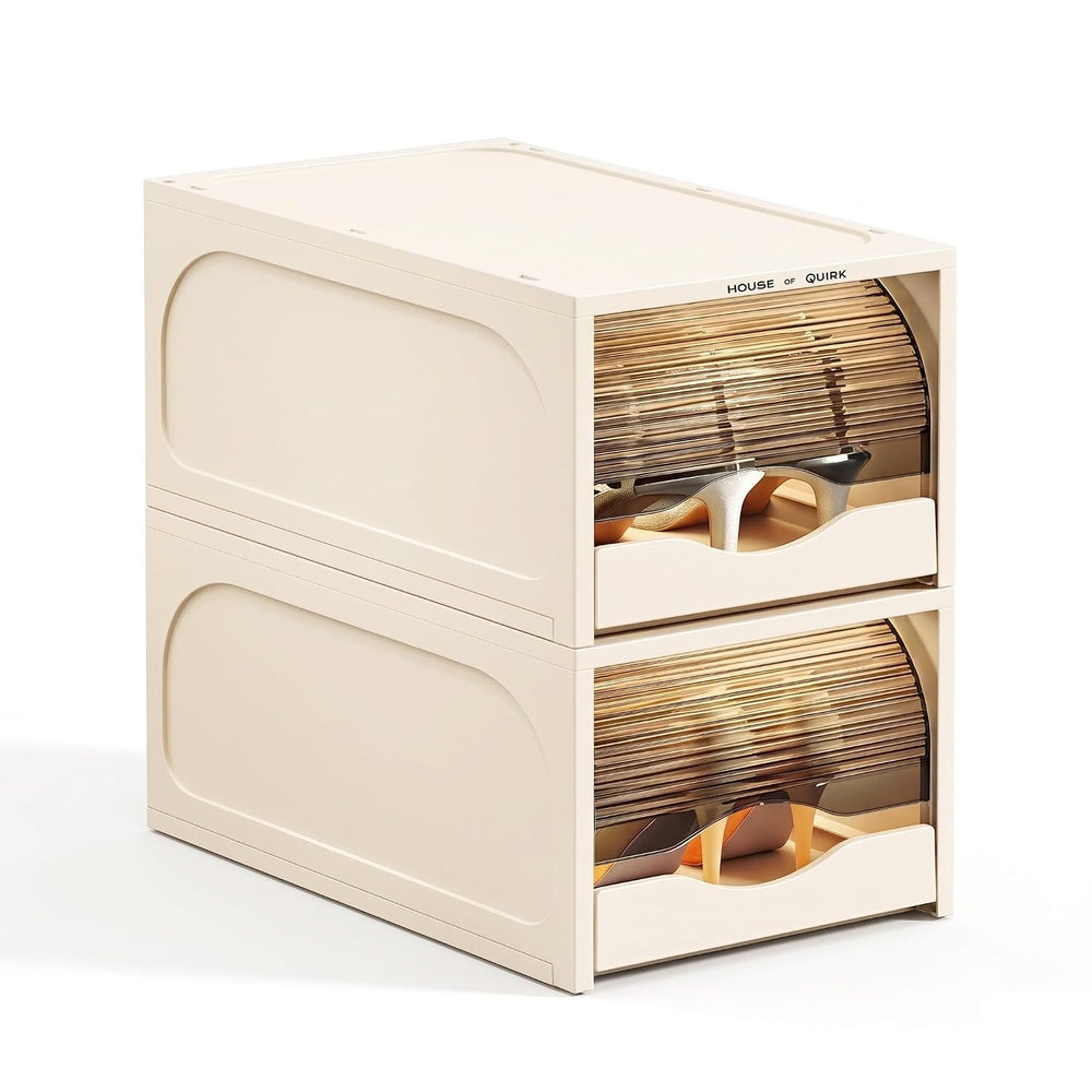 DIY Shoe Rack with Sliding Doors - Cream