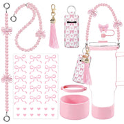 6-Piece Tumbler Accessories Set – Bow Pink | 40oz & 30oz | Tumbler Not Included
