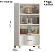 Bathroom Storage Cabinet – Freestanding Organizer with Drawers & Shelf (White,50CM)