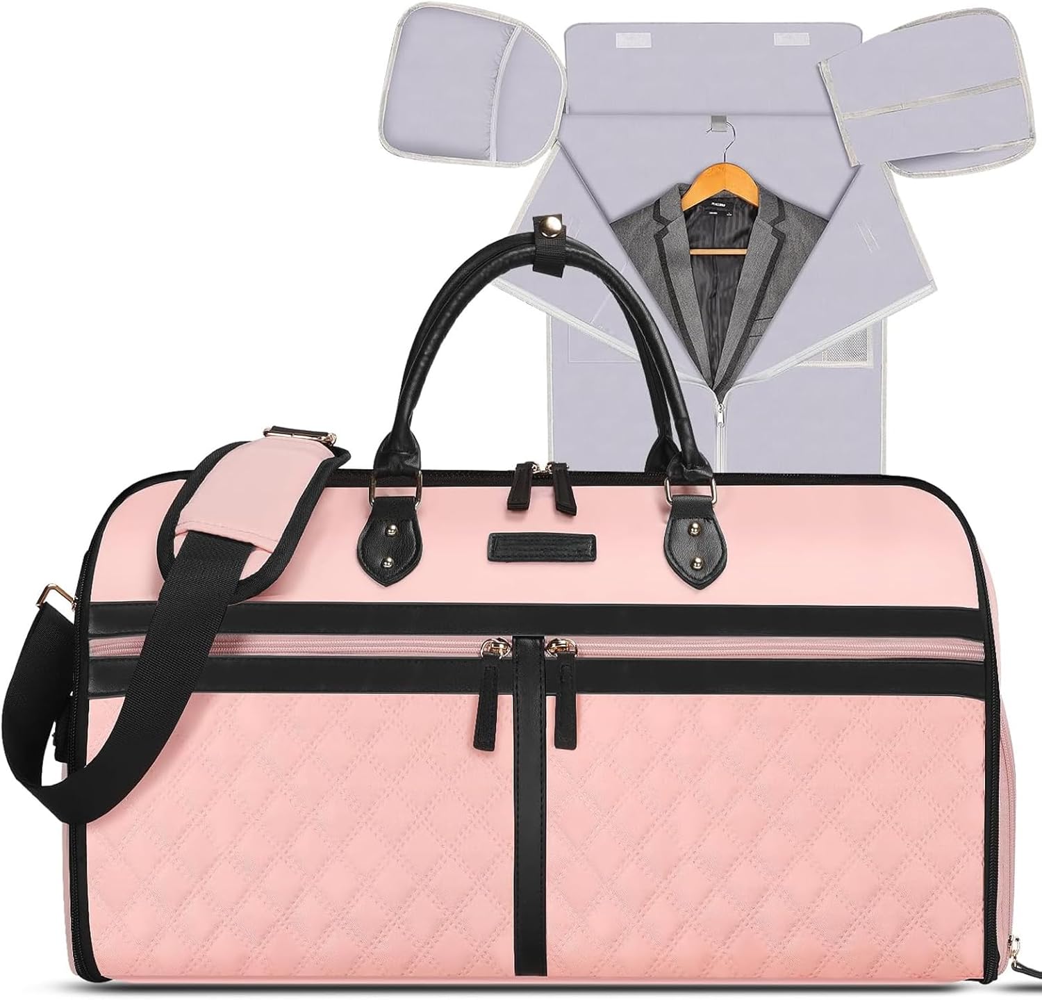2-in-1 Convertible Garment Duffle Bag with Shoe Compartment & Shoulder