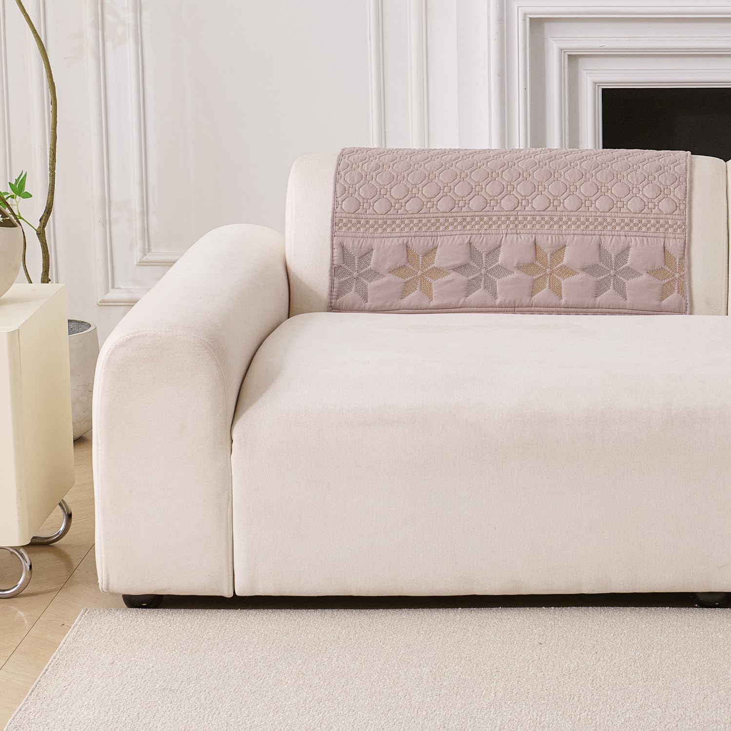 Glacier Series Quilted Sofa Cover – Soft, non-slip & washable furniture protector- Walnut