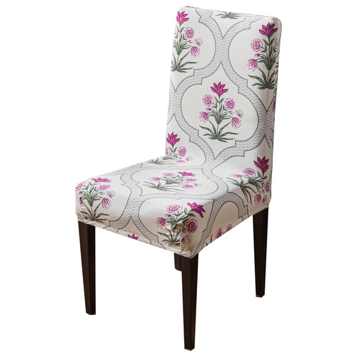 Elastic Chair Cover Stretch Removable Washable Short Dining Chair Cover (Mughal Buta)