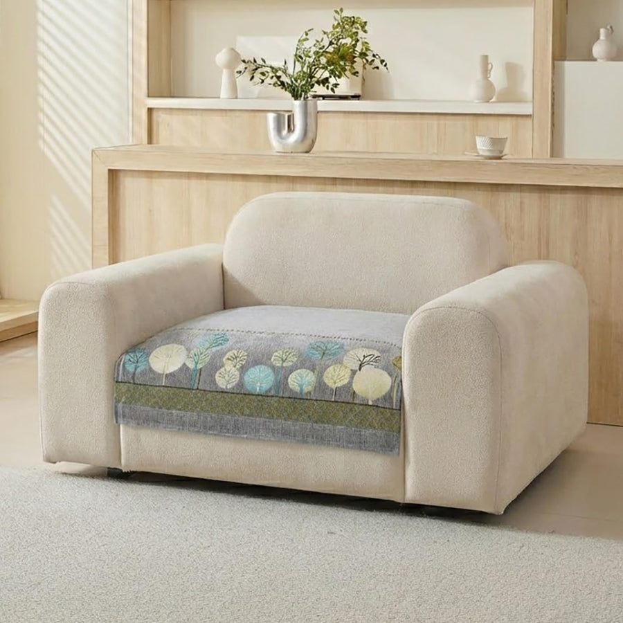 Moontree Series Chenille Jacquard Couch Cover – Quilted Non-Slip Washable Sofa Slipcover (Grey)