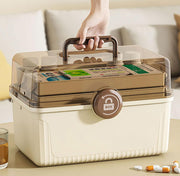 Multifunctional Storage Box - Portable Plastic Organizer (White)