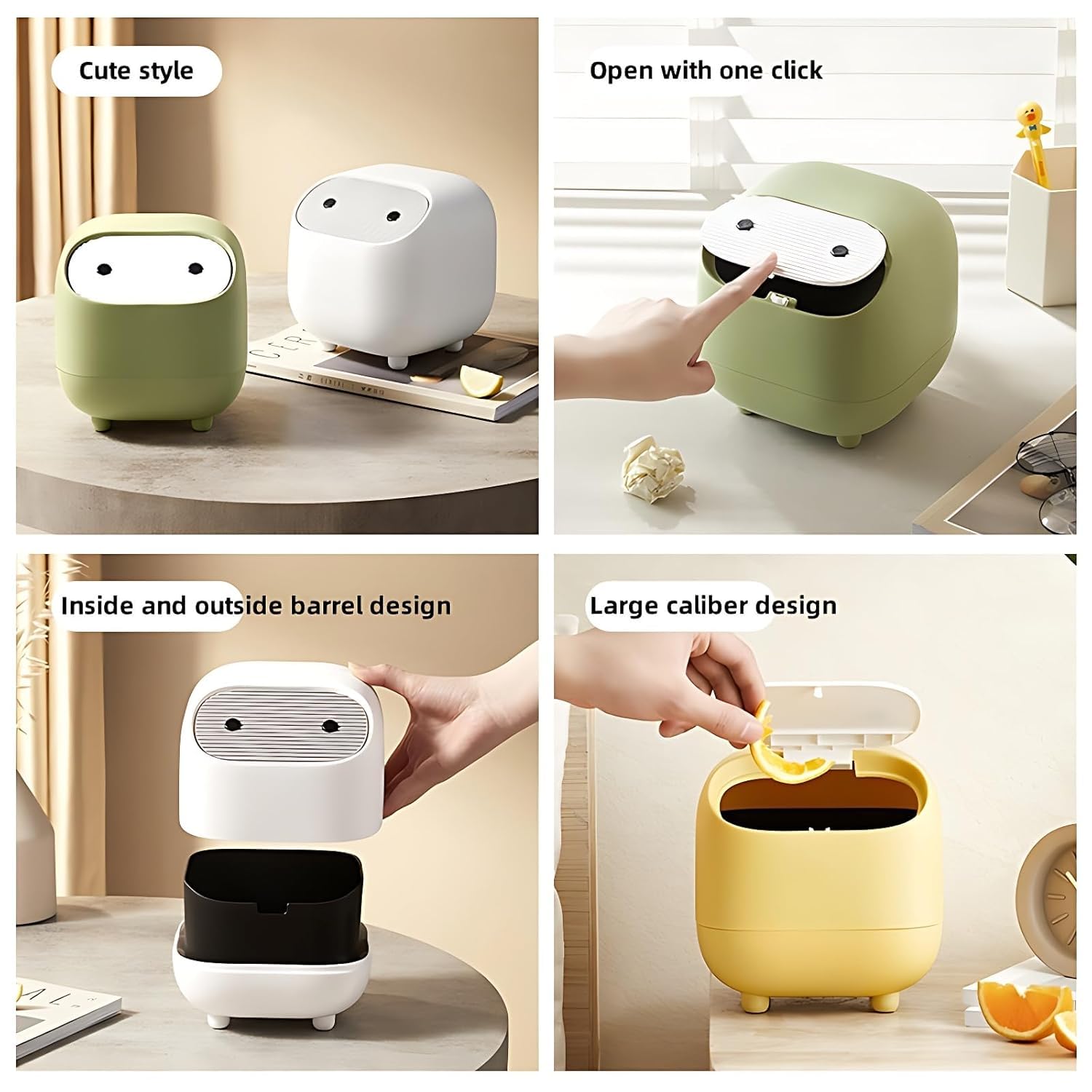 Cute Ninja Mini Trash Can with Lid