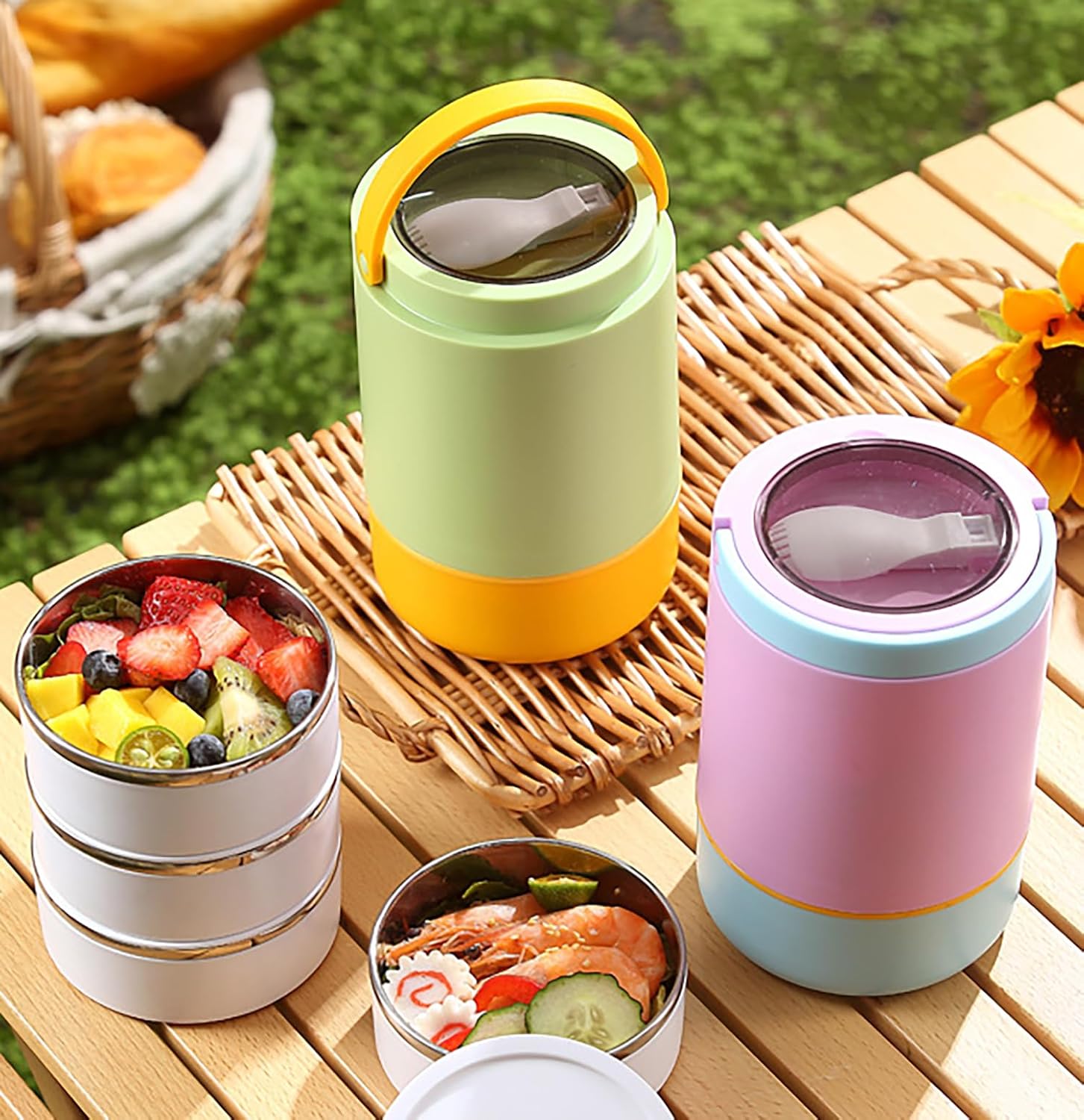 304 Stainless Steel Lunch Box - 900ml Three-Layer