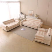 Quilted Printed Sofa Cover for Indian Sofa Set – Washable, Durable & Soft (Beige Loop)