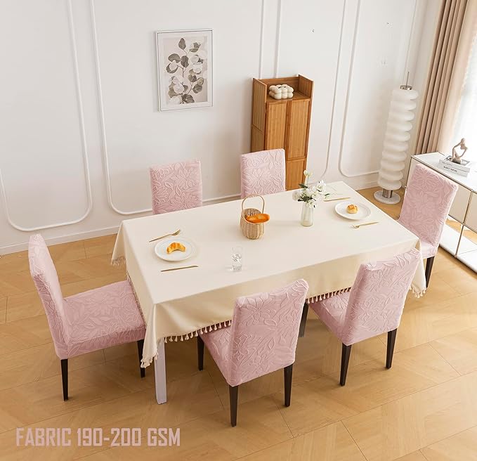 Stretchy Universal Camellia Jacquard Waterproof Chair Cover (Pink)