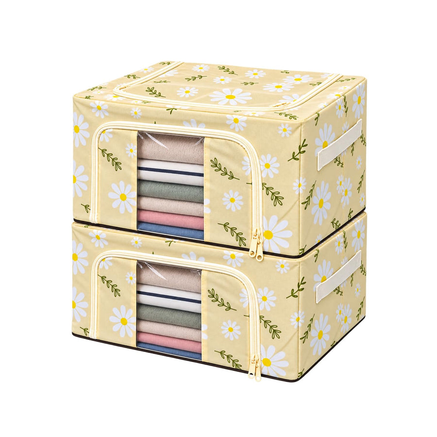 Clothing Storage Box 24 Litre - Cream Flower