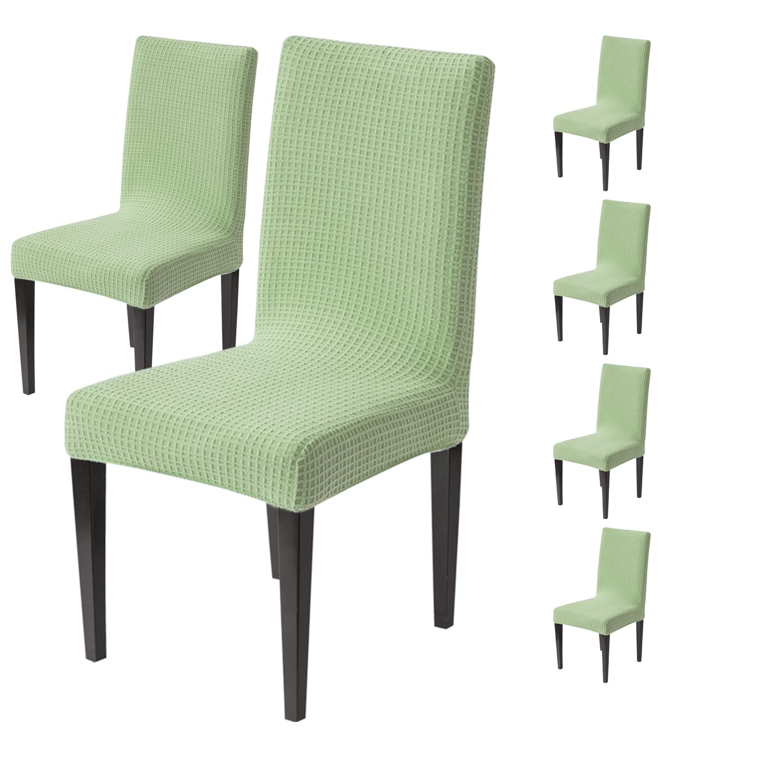 Decorative Dining Chair Cover – 220 GSM Stretch Jacquard Fabric (Green)