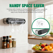 Aluminum Foil & Plastic Wrap Dispenser with Sliding Cutter-Silver