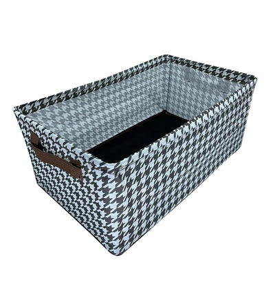 Linen Closet Organizers Rectangle Storage Boxes -Houndstooth