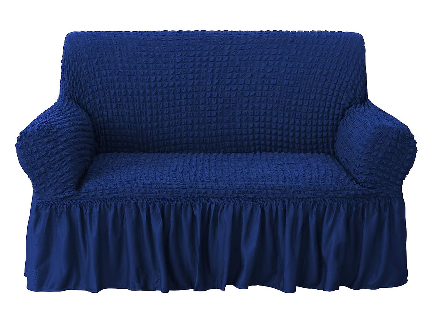 Bubble Frill Couch Cover-Navy