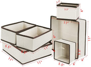 Set of 6 Foldable Storage Box Drawer Divider Organizer Basket Bins