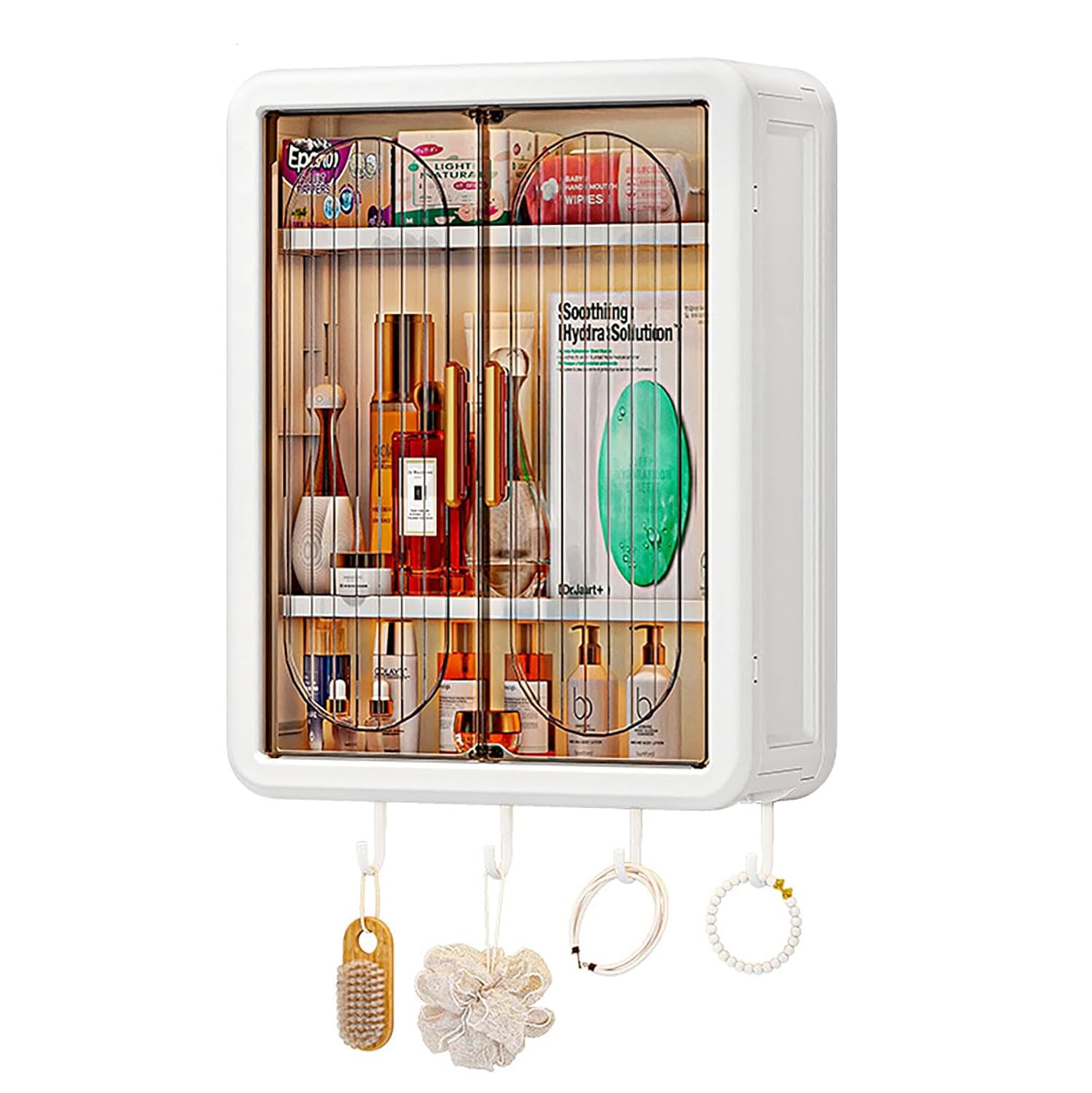 Wall Mounted Bathroom Storage Rack – Punch-Free Magnetic Storage Box White (Extra Large)