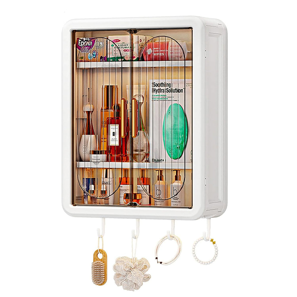 Wall Mounted Bathroom Storage Rack – Punch-Free Magnetic Storage Box White (Extra Large)