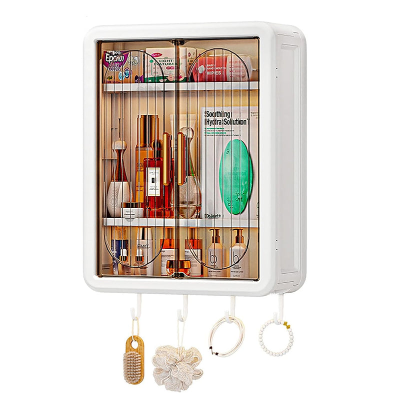 Wall Mounted Bathroom Storage Rack – Punch-Free Magnetic Storage Box White (Extra Large)