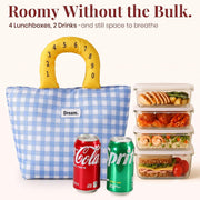 Insulated Lunch Bag for Men & Women | Waterproof Cotton-Padded Lunch Tote