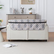 Mughal Series Anti-Slip Sofa Cover Mat with Pocket – Polyester Couch Protector(Beige Wildflower)