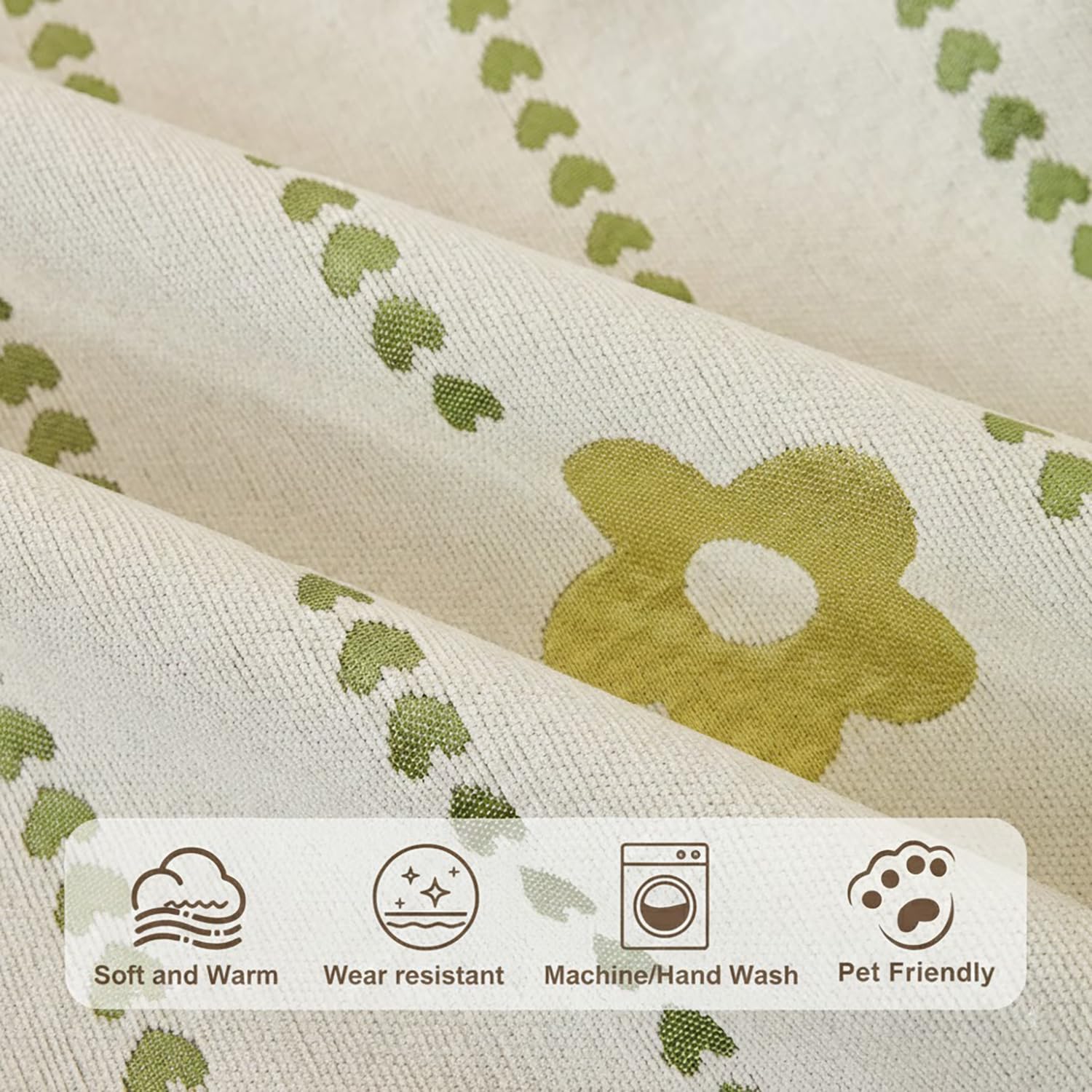 Loom Stripe Series Chenille Couch Cover Curved Edge Quilted Sofa Slipcover (Beige)