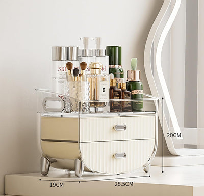 Luxury Multi-function Cosmetic Storage Box (Large, Cream)