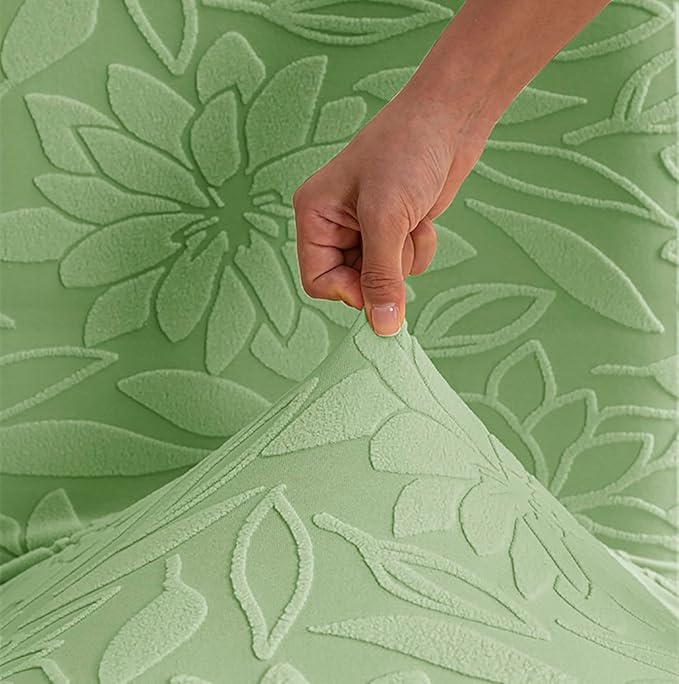 Stretchy Universal Camellia Jacquard Waterproof Chair Cover (Green)