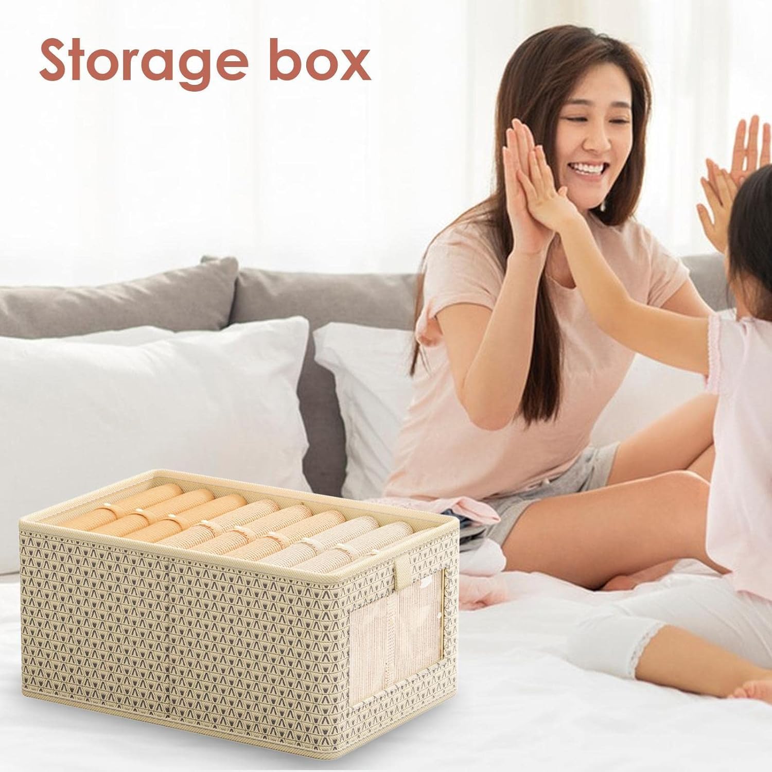 Durable and Versatile Closet Organizers-Beige Print