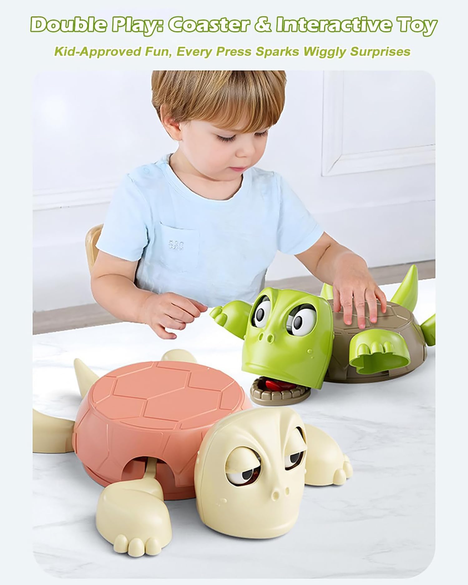 Turtle Coasters – Funny 3D Cup Coaster,Turtle Design (Brown/Light Green)