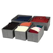 Set of 6 Foldable Storage Box Drawer Divider Organizer Basket Bins