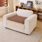 Waffle Quilt Corduroy Chenille Sofa Cover – Quilted, Non-Slip, Washable & Durable Protector (Tan)