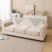 Printed Sofa Cover for Indian Sofa Set Quilted, Washable & Durable (Grey Garland)