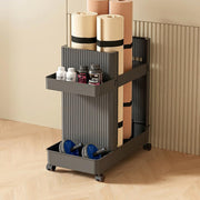 Yoga Mat & Gym Equipment Storage Rack with Wheels