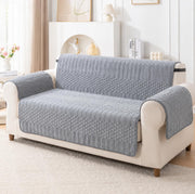 Ridge Plush Sofa Cover Floral Design - Charcoal