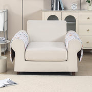'Gulnaar Series' Printed Quilted Sofa Cover Blush Meadow)